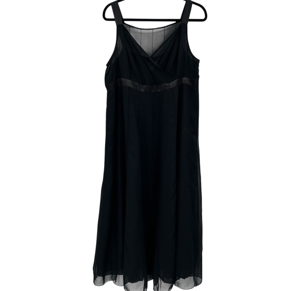 Vintage JL Studio Womens Whimsigoth Chiffon Dress Size 18 Petite Black Evening‎